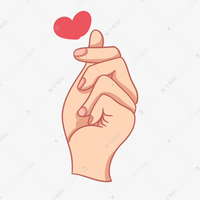 动漫男生比心手势图片大全 女生比心手势图片动漫