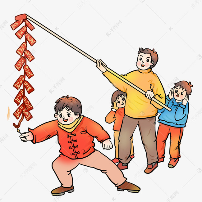过年放爆竹庆祝节日