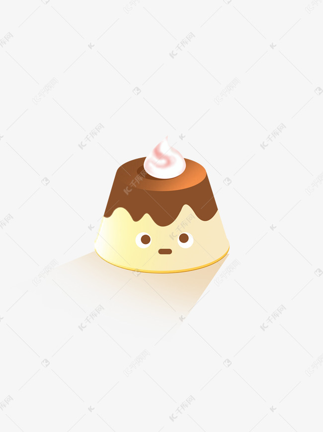 布丁商用可爱拟人形象甜点