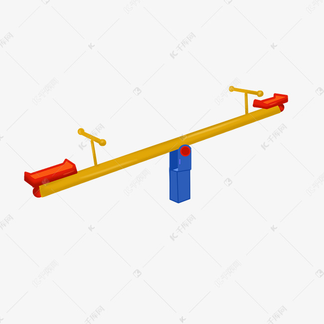 健身器材跷跷板插画