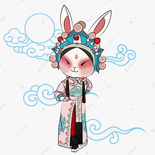 京剧戏曲中国元素  京剧花旦脸谱  手绘京剧人物