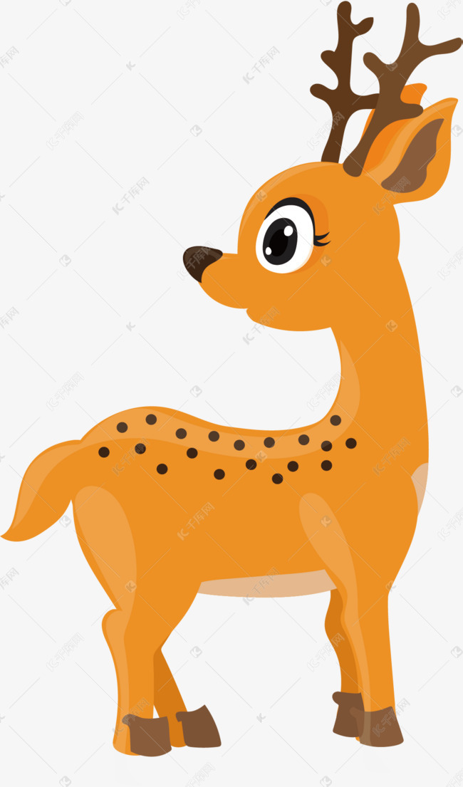可爱卡通梅花鹿的素材免抠矢量素材小鹿梅花鹿卡通小鹿可爱的小鹿