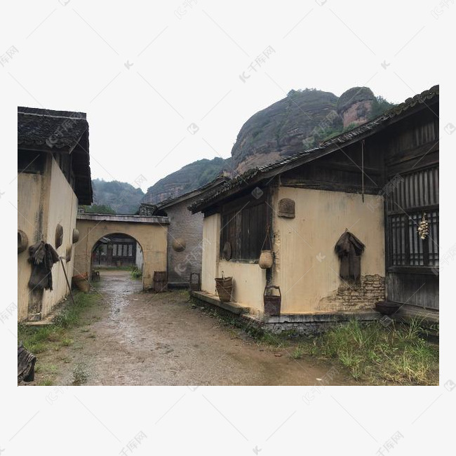 农村砖瓦房子的素材免抠农村房子瓦房房子农村老房子旧房子