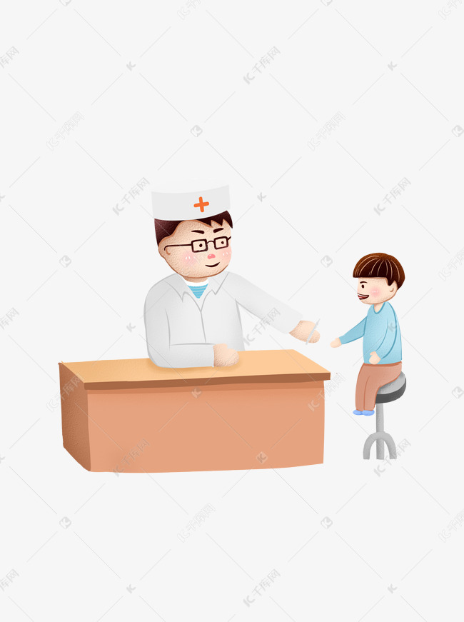 医生职业手绘卡通各行各业人物可