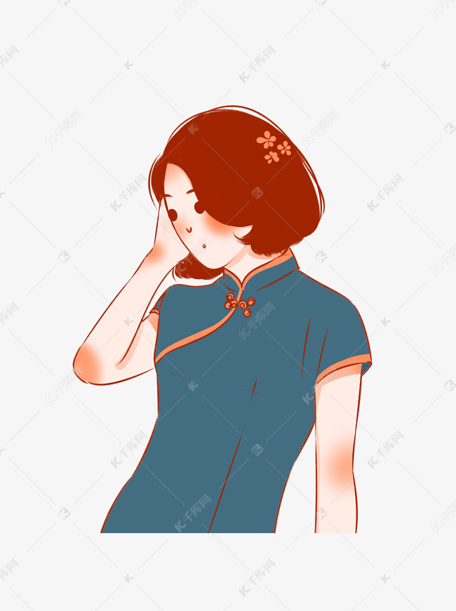 卡通美丽优雅的女人元素
