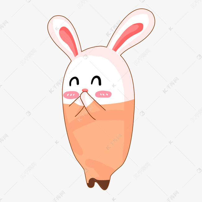 兔子侧身手绘插画psd