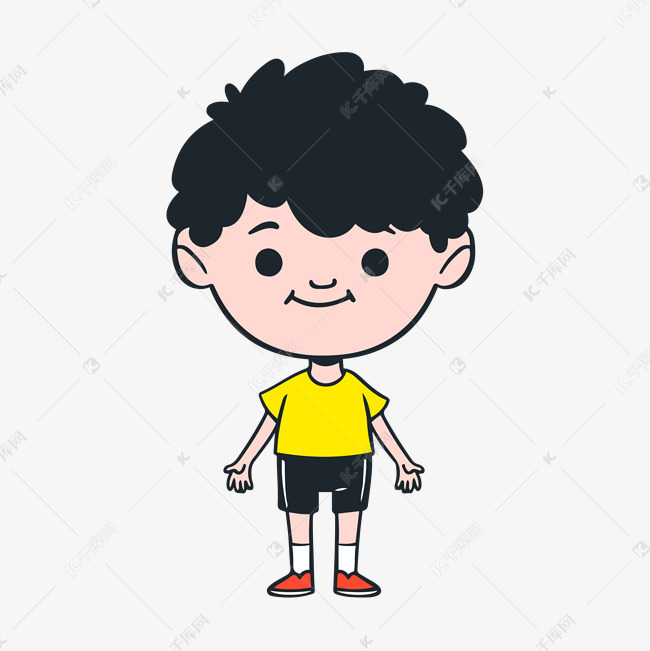 手绘q版可爱小男孩人物素材