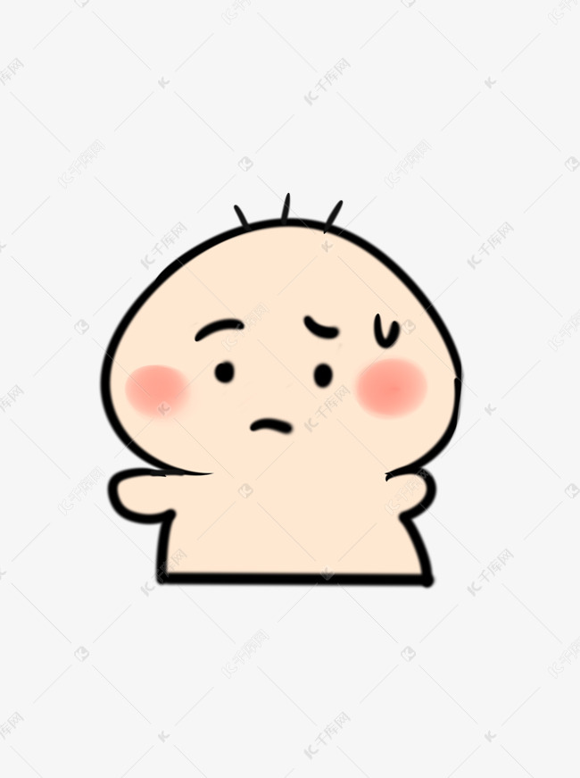 原创表情疑惑表情动态挥手素材打招呼包子包图片
