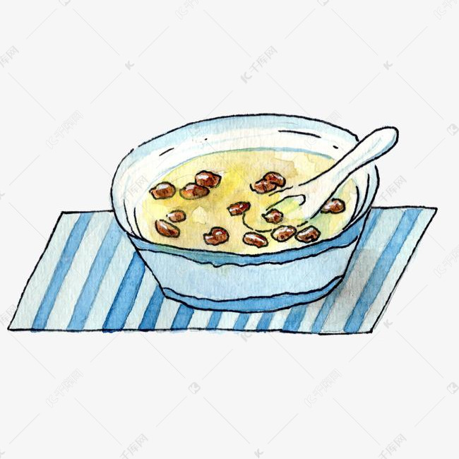 卡通手绘冬季美味汤品插画