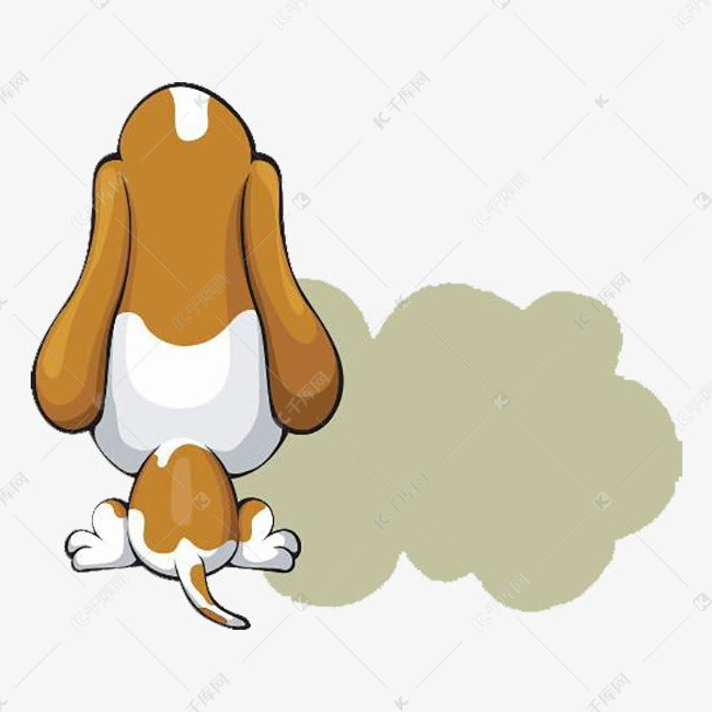 伤心的狗狗背影