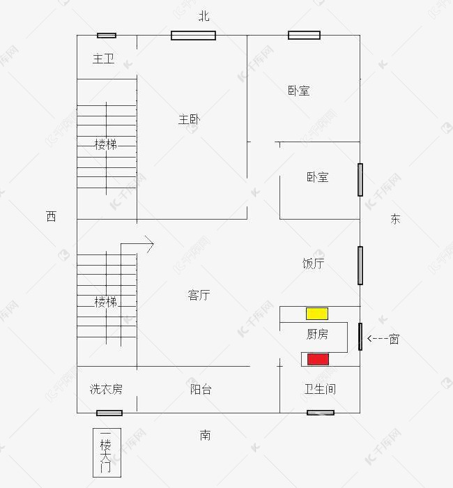 三室一厅小区房设计平面图