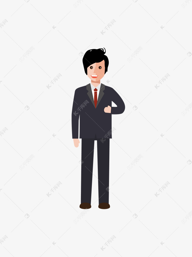 卡通办公室男职员可商用元素