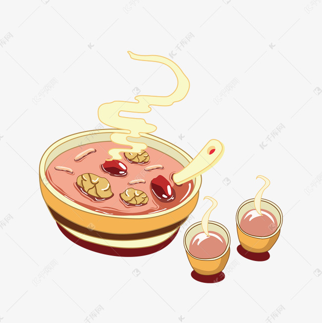 乌鸡炖汤食物手绘