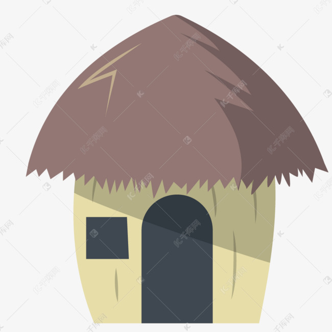 蘑菇形状的茅草屋的素材免抠茅草屋小屋简图蘑菇卡通创意