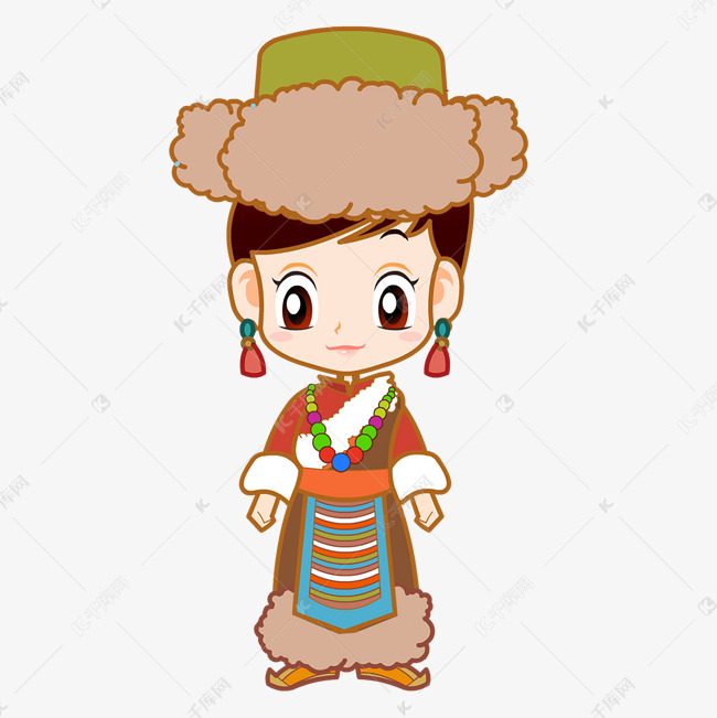 蒙古卡通小女孩形象