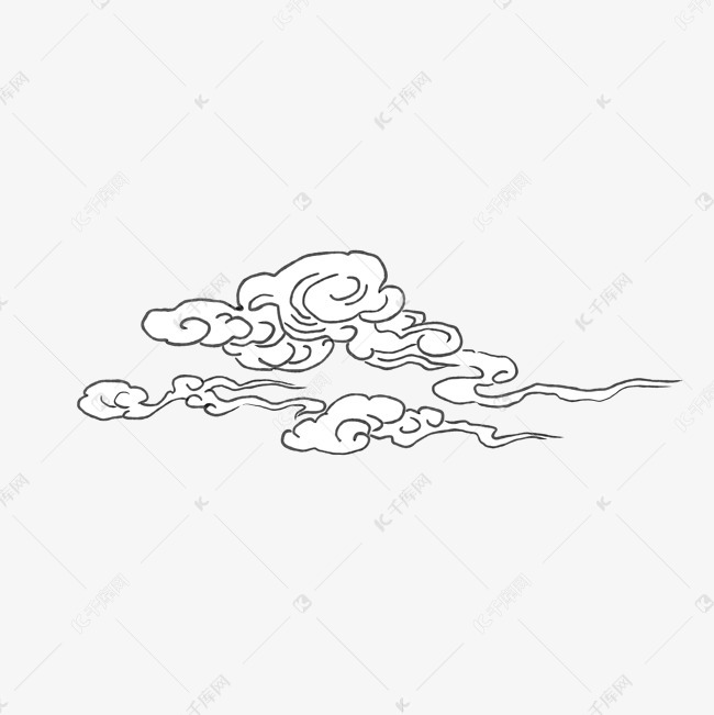 中国风白描祥云元素