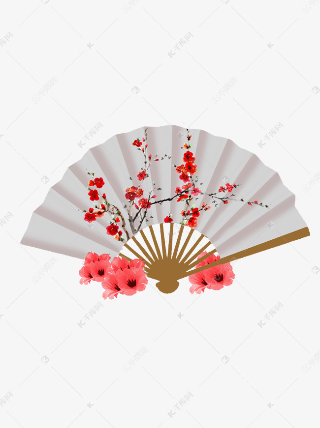 中国风梅花折扇