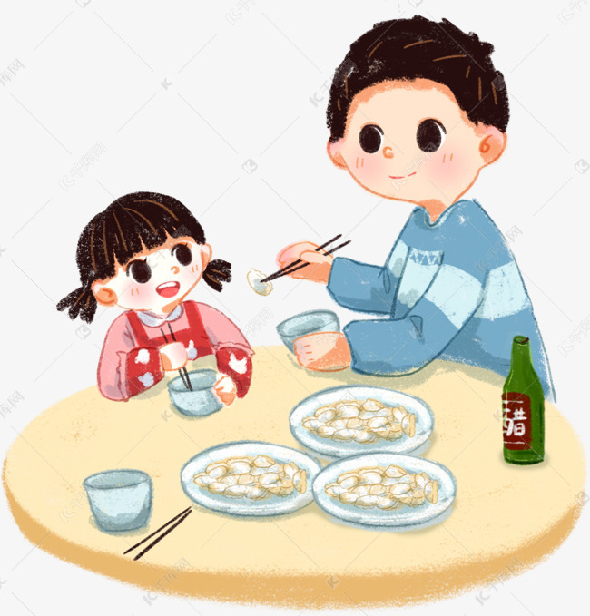 立冬时节爸爸喂我吃饺子