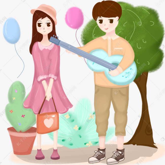 情人节弹吉他的情侣