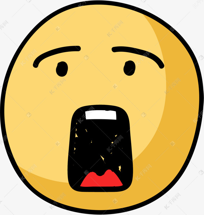 吃惊惊讶的素材免抠emoji表情包卡通手绘大黄脸吃惊吃了一惊