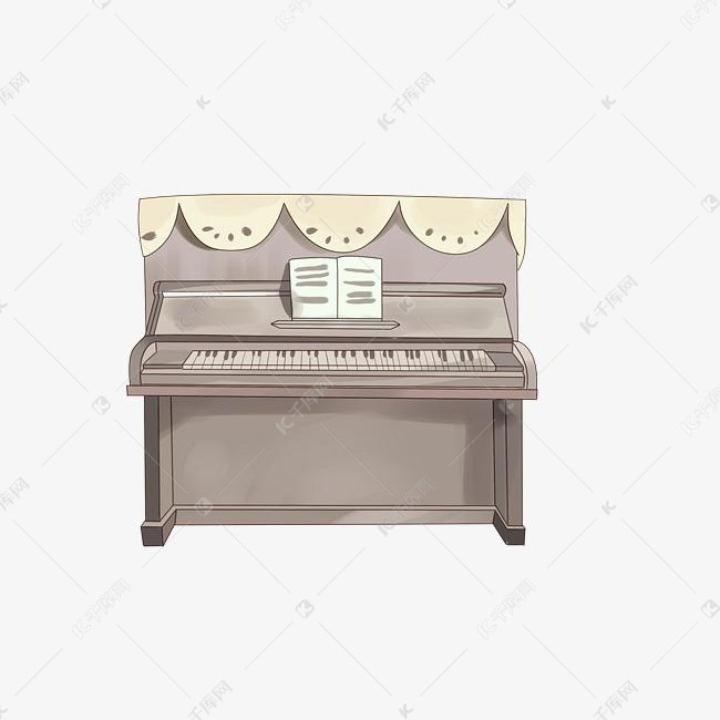 手绘乐器钢琴插画