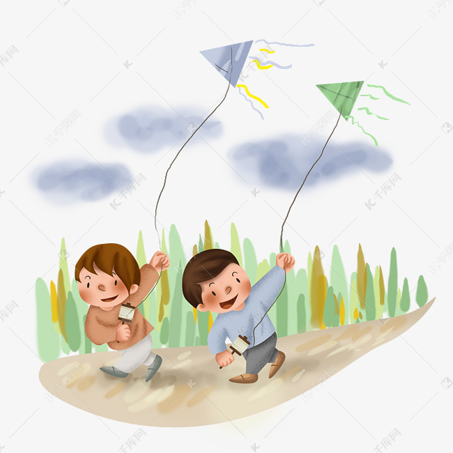 秋分放风筝的儿童