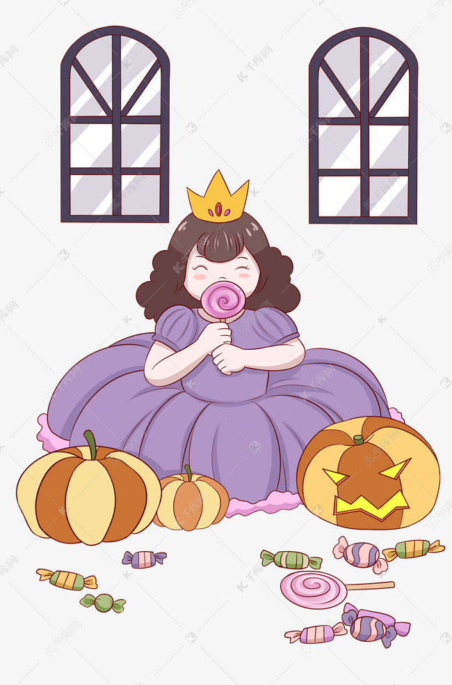 万圣节公主女孩插画
