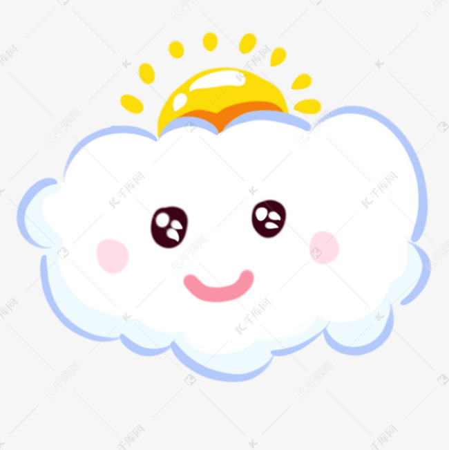 卡通简笔画白云手绘可爱卡通云朵