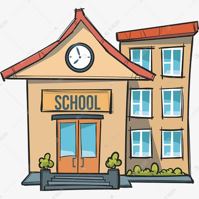 手绘学校大门