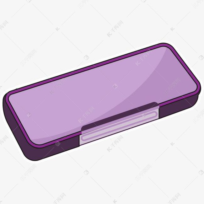 紫色立体风格矢量铅笔盒