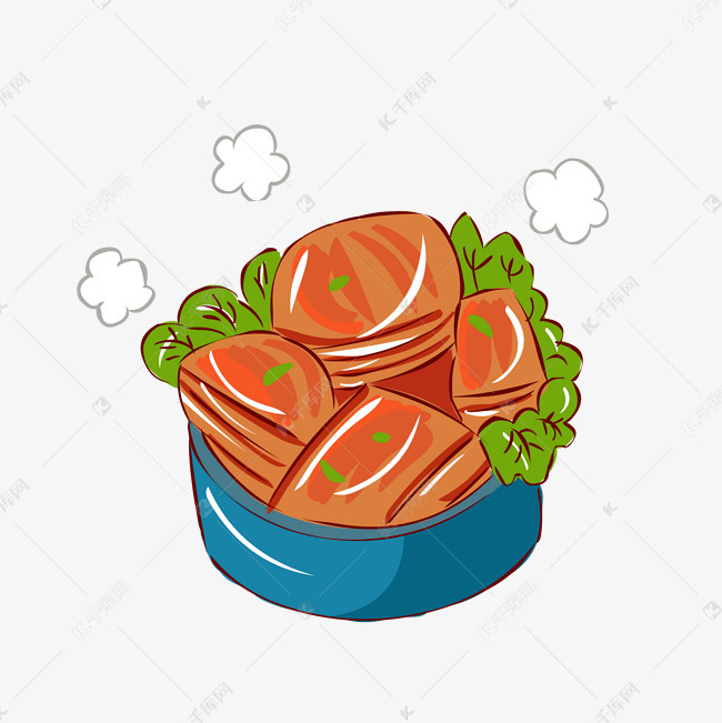 冬季热气腾腾的简笔画小清新美食