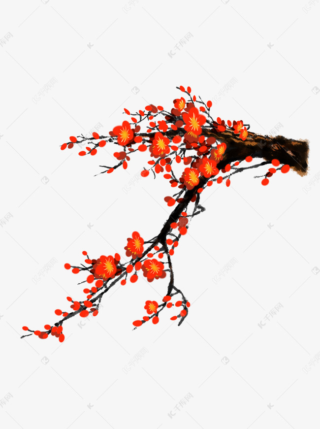 中国风手绘花卉插画梅花素材素材2019-01-07发布,千库图片素材频道为