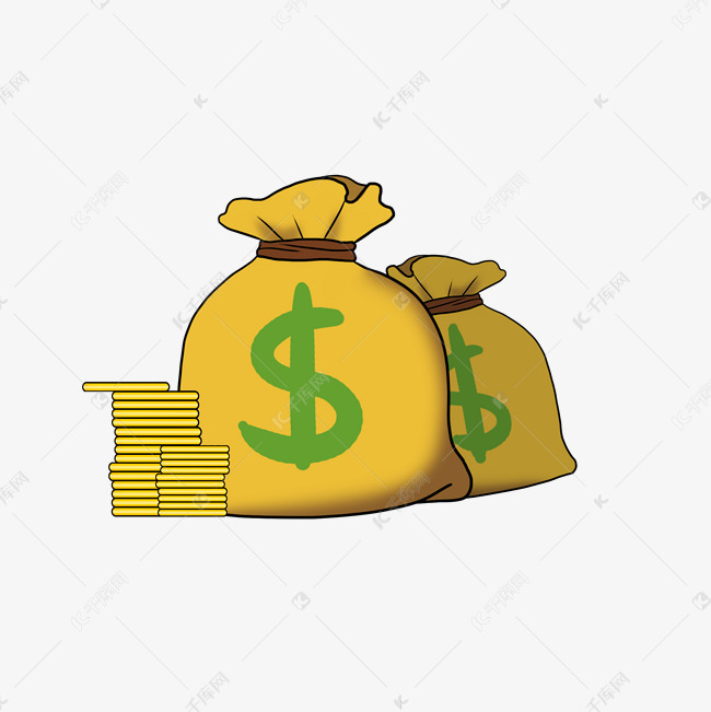 钱袋金币钱币插画