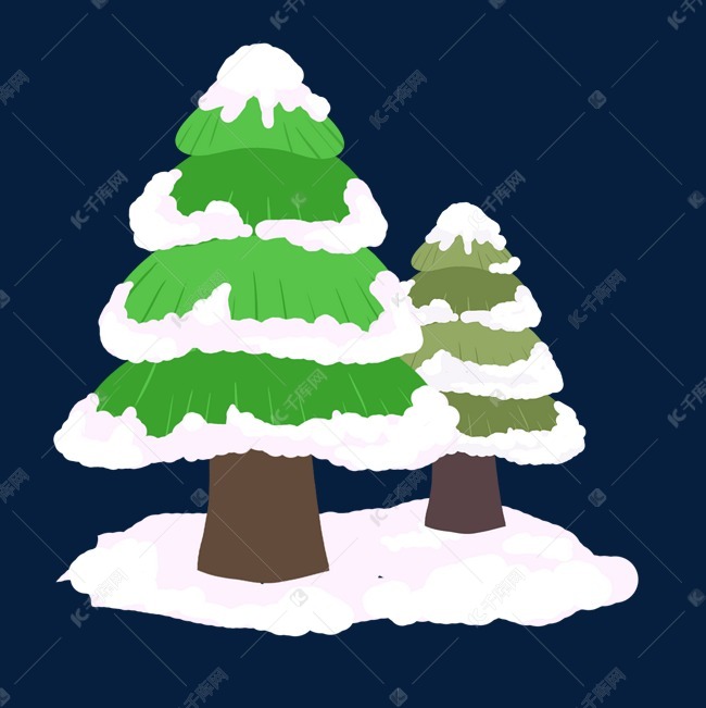 卡通冬天圣诞树松树