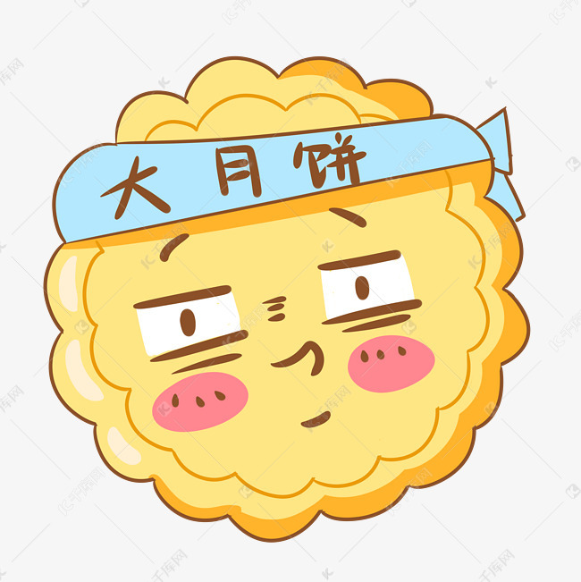 手绘大月饼装饰插画