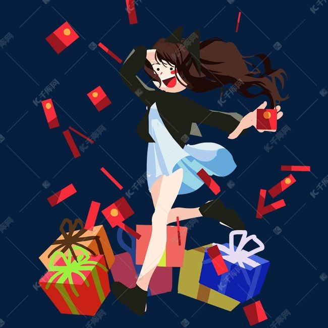 备战双十二卡通手绘插画