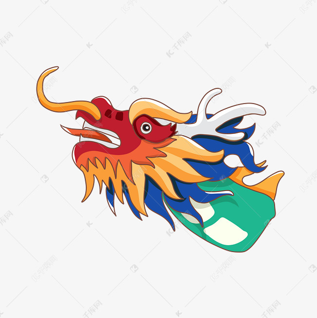 手绘中国风主题龙头插画