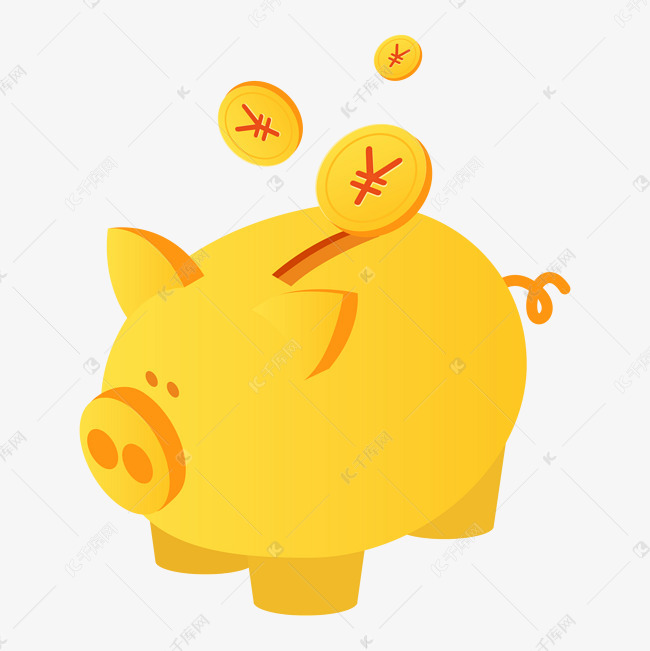 金钱钱币储蓄罐卡通插画