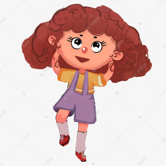 爆炸头女孩png免抠