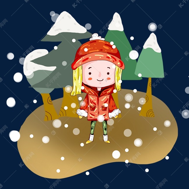 冬季保暖儿童下雪素材