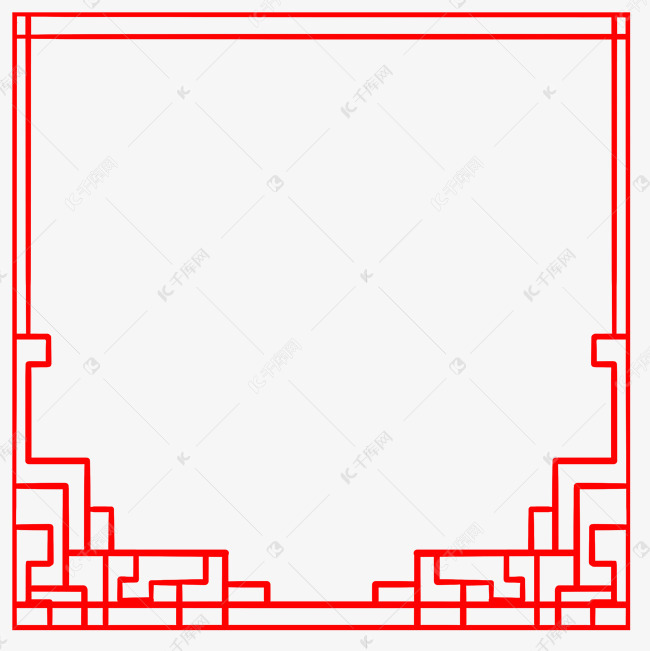 红色古风边框插画素材图片免费下载-千库网