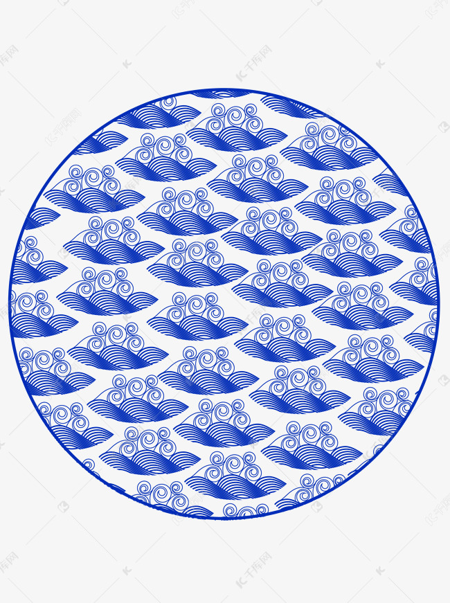 中国传统浪纹底纹矢量素材
