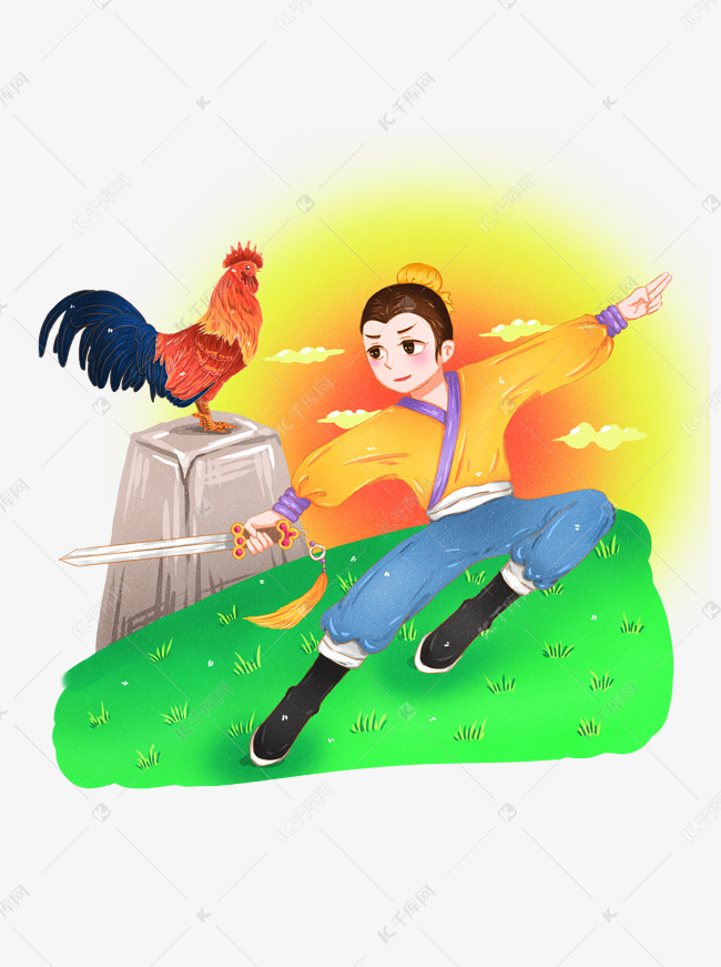 猜成语闻鸡起舞_闻鸡起舞简笔画