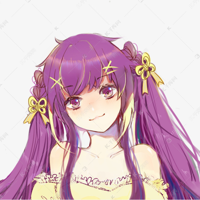 女生节紫发双马尾女孩