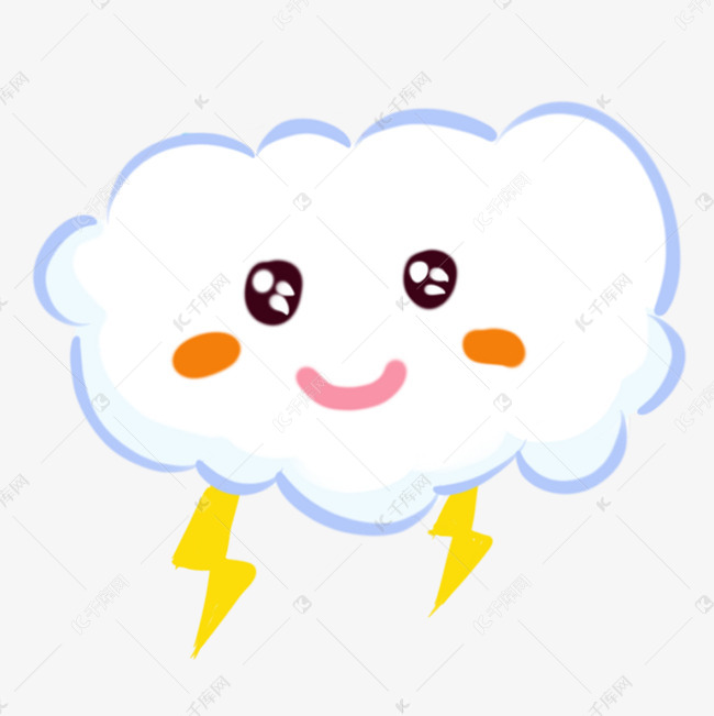 卡通简笔画白云手绘可爱卡通云朵