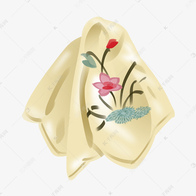 白色的手帕手绘插画