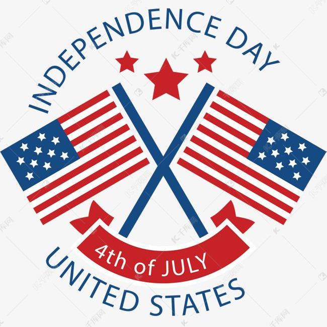 美国交叉国旗的素材免抠矢量素材交叉国旗美国美国国旗独立日