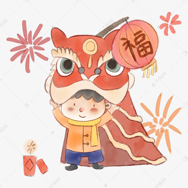 舞狮子过年新年