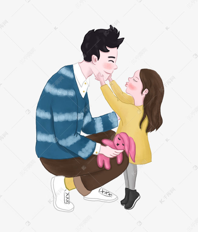 温馨父女情主题卡通