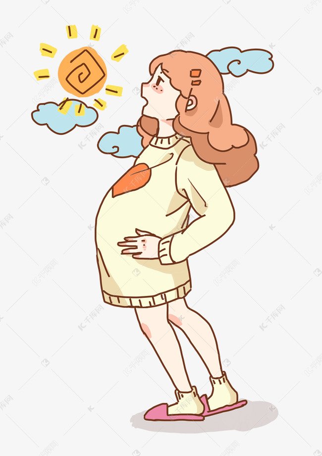 母婴怀孕的妈妈插画